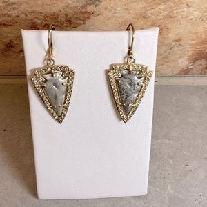 Unique Handmade Sterling Silver and Gold Earring with Sparkling Stones